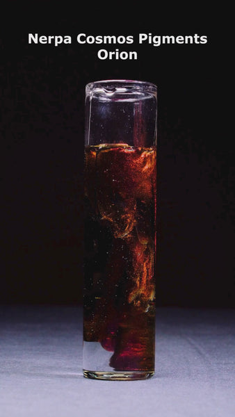 Nerpa Polymers Orion holographic pigment in test tube, mesmerizing and cool movements