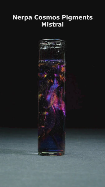 holographic pigment in the test tube, galaxy like effect